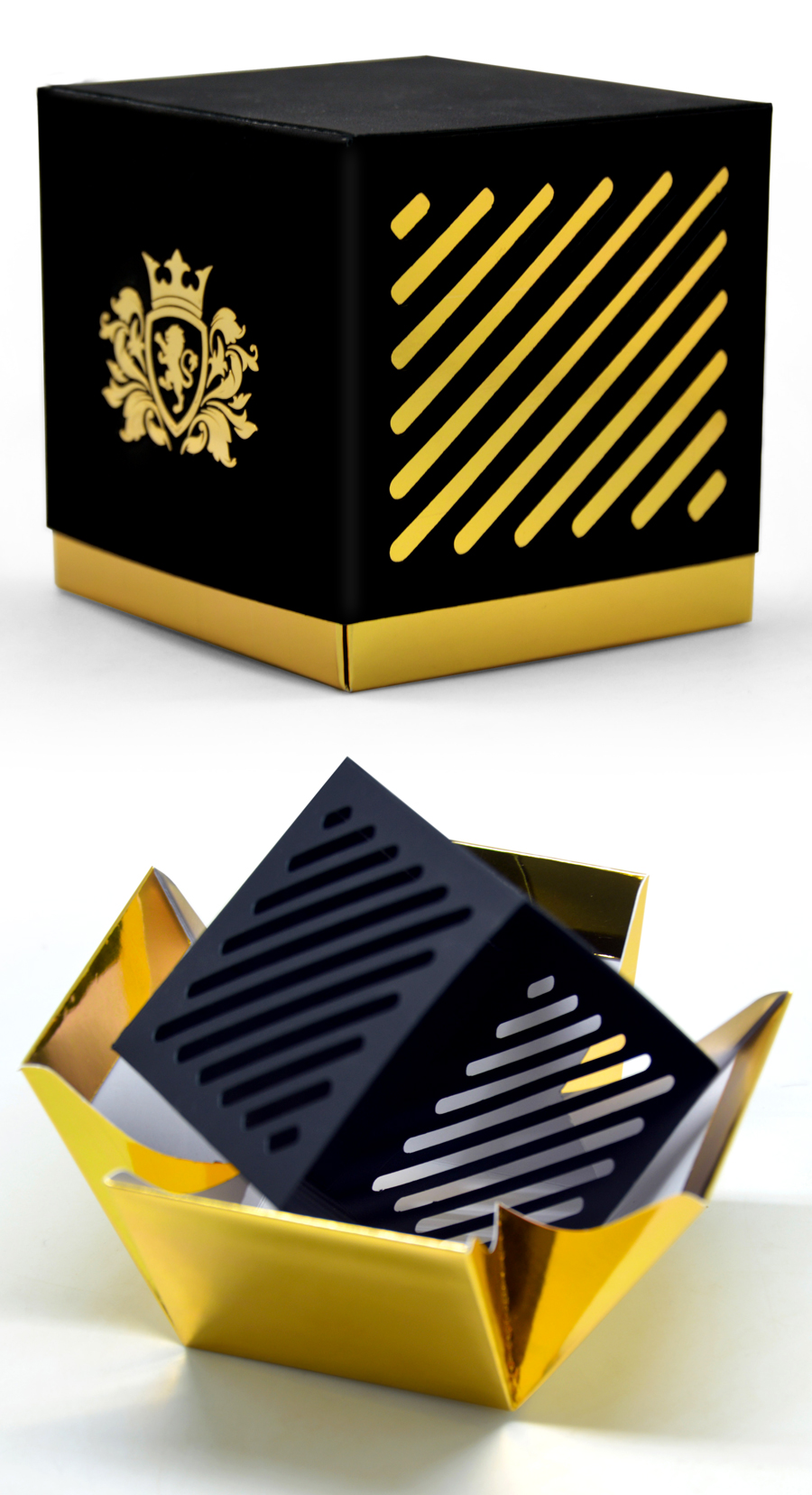 Black and Gold simple luxury paper box